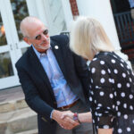 Alumni are invited to a welcome reception at Brompton, hosted by President Troy Paino and wife Kelly. Photo by Karen Pearlman.