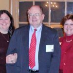 Kathy Diehl Hartman ’77 (left) and Kathye Baldwin Geary ’77 (right) with Dr. Mahoney at their 25th Mary Washington Reunion in 2002. "We always reconnected with Dr. Mahoney at every Reunion Weekend," Kathye said. Photo courtesy of Kathye Baldwin Geary.