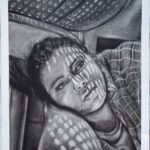 Jenell Poling's 'Illumination,' a reductive charcoal piece from 2021. Courtesy of Jenell Poling.