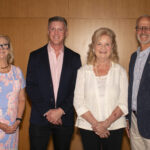 From left: AABOD Past President Jennifer Blair '82, Alumni Awards Vice President Sean Lynch '95, former BOV Rector Dori Eglevsky, and President Troy Paino. Photo by Karen Pearlman.