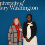 Docia Atanda '23 (right) with Kathleen Mahoney, wife of the late Distinguished Professor Emeritus of Chemistry Bernard L. Mahoney Jr., the namesake of Marilyn Shull Black's fellowship, at the 2023 Donor Appreciation Luncheon. Photo by Karen Pearlman Photography.