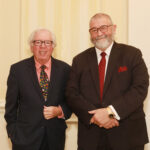 Distinguished Professor Emeritus Bill Crawley (left) and UMW Museums Executive Director Scott Harris '83 have served as co-directors of the William B. Crawley Great Lives Lecture Series for the past year. On Tuesday, Crawley announced his retirement. Harris, his former student at Mary Washington, will oversee the Great Lives Lecture Series. Photo by Karen Pearlman.