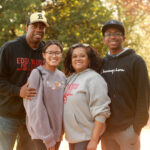 From left to right: Kerwin Miller Sr. '95, Alanna Miller, Alethea "Lisa" Patillo Miller '96, and Kerwin Miller Jr. Photo by Karen Pearlman Photography.