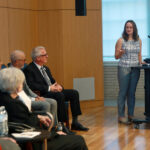 Junior Sofia Taylor thanked the Morrises for the Weatherly Wing on behalf of the student body. Photo by Karen Pearlman Photography.