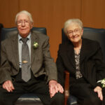 Elmer "Juney" Morris Jr. '50 and Marceline "Marcy" Weatherly Morris '50 fell in love while they were students at Mary Washington. Lifelong supporters of their alma mater, the couple gave a generous gift to name the Weatherly Wing in Seacobeck Hall after Marcy's late parents, William Rupert and Lavon Gardner Weatherly. Photo by Karen Pearlman Photography.