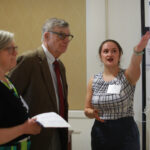 Sofia shares her research into the psychology behind Mozart, Beethoven, and other great composers with Bill Williams and Pat Poole at the 2024 Donor Appreciation Luncheon and Student Showcase. Photo by Karen Pearlman.
