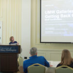 UMW Galleries Director Tracy Stonestreet (right) and rising senior Rowan Tully earned an impact grant to help the galleries secure membership in the Virginia Association of Museums and for a staff member to attend VAM's annual conference. Photo by Karen Pearlman.