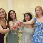 Friends from the Class of 2024 toast to the last four years and their futures. Photo by Karen Pearlman.