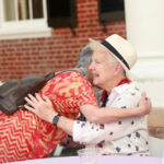 Iris Harrell '69, who traveled more than 3,000 miles from California, was eager to reconnect with her alma mater and the friends she made here. Photo by Karen Pearlman.