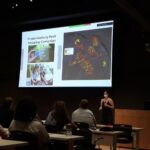 Rising senior Ava Spencer, an Earth and environmental science major, presents her research on how extreme heat impacts Fredericksburg’s most marginalized communities, which she conducted with Assistant Professor Pamela Grothe. Photo credit: UMW's Summer Science Institute.