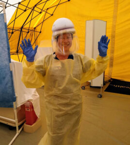 A registered oncology nurse, Bridget administered COVID tests to patients during the pandemic.