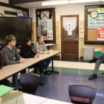 Sam's students spend much of the year engaging in deep legal, political, and philosophical research as well as rhetorical writing and oral argument in preparation for the We the People state and national finals. Photo courtesy of Sam Ulmschneider.