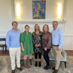 Helen's grandson, Ben; daughters Mary Margaret, Lee, and Ann; and son Ben pose for a photo in Seacobeck's Dome Room after dedicating the Mason Team Room in honor of their parents.
