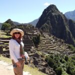 Sally took advantage of a a Peru extension on the Mary Washington Alumni on the Road trip to the Galápagos Islands. Here, she stands in front of Machu Picchu. Photo courtesy of Sally Brannan Hurt.