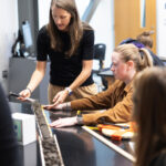 Mary Wash Day donations help keep UMW's class sizes small and provide undergraduate research opportunities for students to work alongside UMW faculty mentors. Here, Assistant Professor of Earth and Environmental Science Pamela Grothe '06 teaches a course exploring sedimentation.