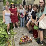 UMW sophomore Grace Gower (fifth from left) received the Beyond the Classroom Education Abroad Scholarship, which enabled her to go on a faculty-led UMW in France trip to study historic preservation in Paris. Here, she and her classmates visit the gravesite of Eliza Monroe Hay, daughter of President James Monroe. Hay was born in Fredericksburg and died in Paris. Photo courtesy of UMW Professor of Historic Preservation Andréa Livi Smith.