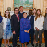Irene poses with a group of UMW scholarship recipients who benefited from her generosity at the 2018 Donor Appreciation Luncheon. To date, 93 students and counting have earned awards thanks to the funding she provided.