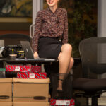 At Mary Washington, Alicia designed costumes for Leslye Headland's workplace satire, 'Assistance.' In the photo: Madeleine Dilley ’17. Photo by Geoff Greene.