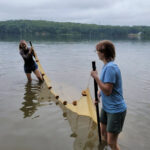 Student researchers Carolyn Willmore and Talia Tanner seine fish (a method of fishing that employs a net) for banded killfish near a Virginia power plant. They worked with Assistant Director of Earth and Environmental Sciences Tyler Frankel. #MaryWashDay #TogetherUMW