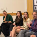 Sam (with microphone) and several of his students participated in a panel discussion prior to the screening of 'Citizen Nation,' a documentary about the We the People competition that aired on PBS last fall. Photo courtesy of Sam Ulmschneider.