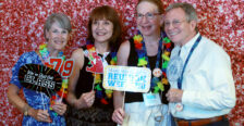 1979 alumni pose for pictures in the photo booth during the all-class party. Photo by Karen Pearlman.