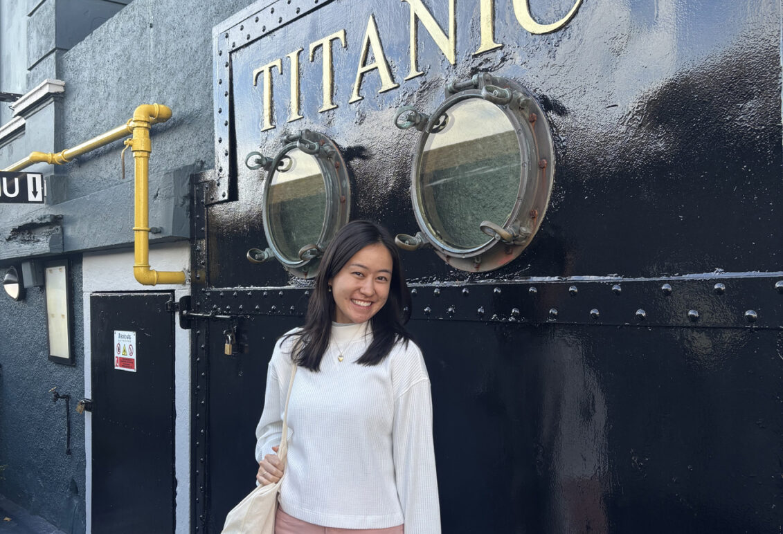 Mallory outside of the Titanic Experience museum. "It was an interactive experience where they treat you like a passenger and give you a card with someone who had boarded the ship," she said. "My passenger survived! It was such a neat thing to do in Cobh!"