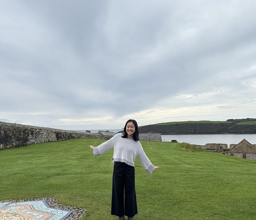 Mallory takes in views of Kinsale from Charles Fort, a late 17th century military fortress in Ireland.