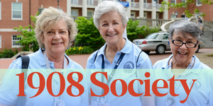 Photo of Reunion attendees with the words "1908 Society" in an overlay